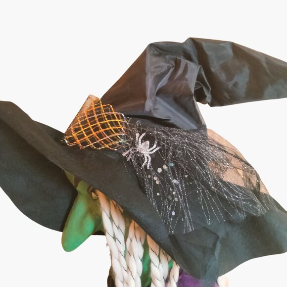 Witch Halloween Decor Wall Hanging Sound Light Red Eyes Touch Activated Hackles - Picture 6 of 11